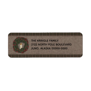 Primitive Homespun Plaid Personalized Label