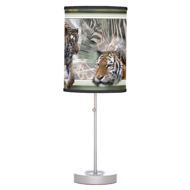 Primitive Jungle Print Table Lamp (Front)