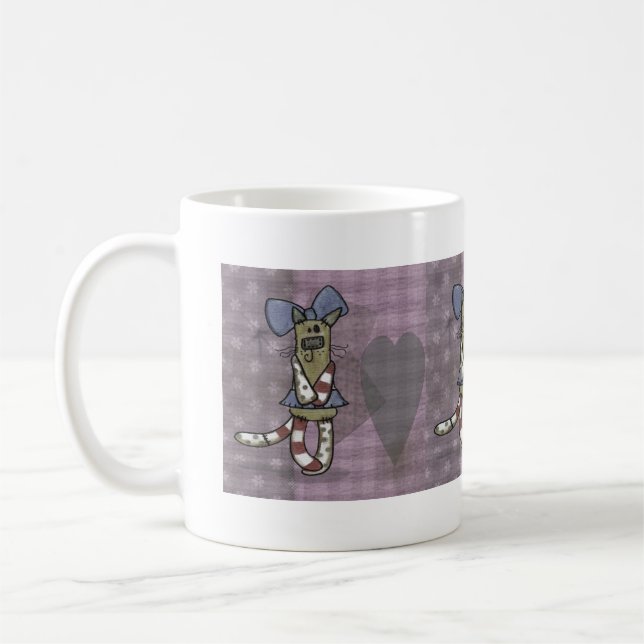 Primitive Kitty Coffee Mug (Left)