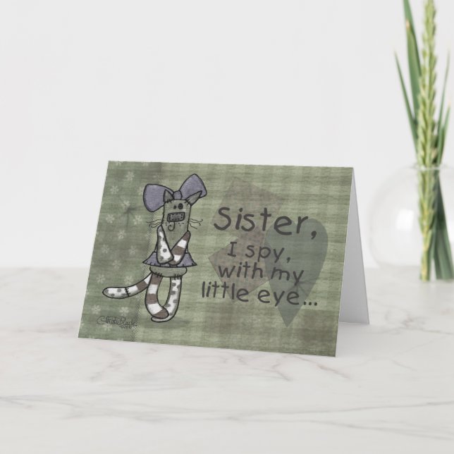 Primitive Kitty Family Specific Birthday Card (Front)