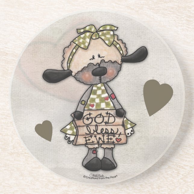 Primitive Lamb Sandstone Coaster (Front)