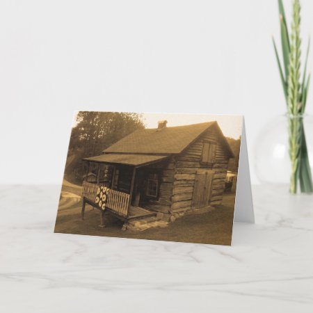 Primitive Log Cabin Card