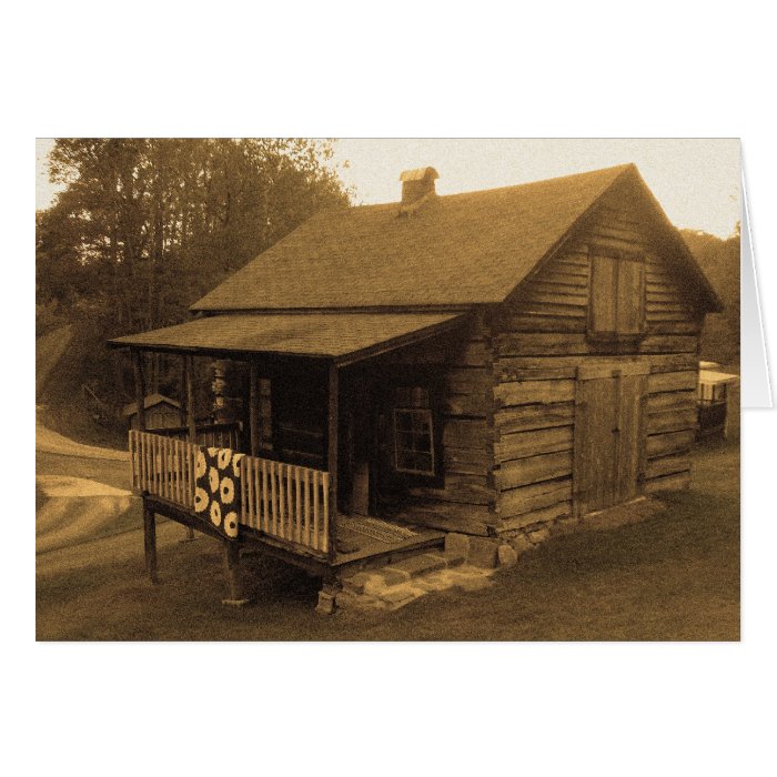 Primitive Log Cabin Card