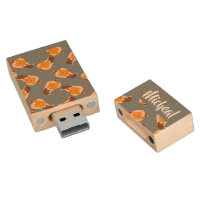 Primitive man with big stick pattern wood flash drive