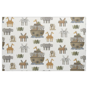 Primitive Noahs Ark Animals Fabric
