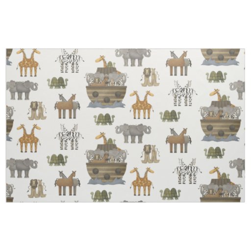 Primitive Noahs Ark Animals Fabric