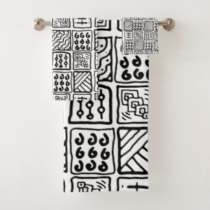 Primitive Pattern  Bath Towel Set