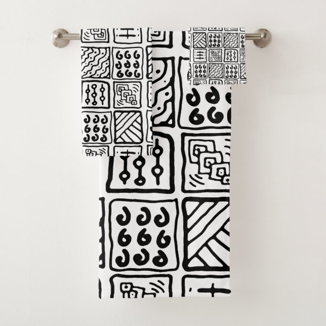 Primitive Pattern  Bath Towel Set (Insitu)