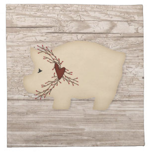 Primitive Pig Napkin