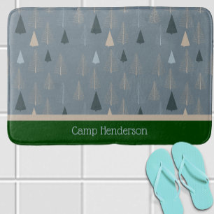 Primitive Pines on Gray Bath Mat