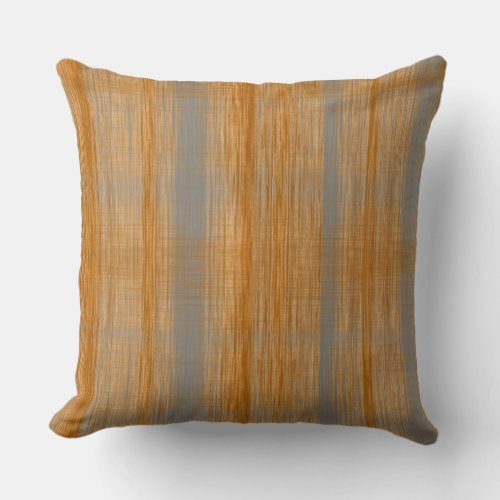 Primitive Plaid Burnt Orange Dusty Blue Throw Pillow