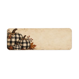 Primitive Plaid Pumpkin Label