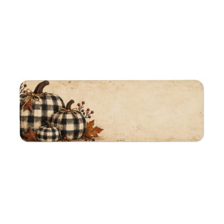 Primitive Plaid Pumpkin Label