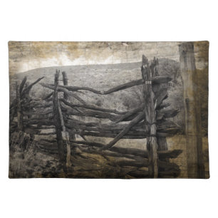 Primitive rural west country Rustic Farm Fence Placemat