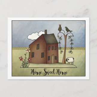Primitive Salt Box Home Housewarming Party | Invitation Postcard