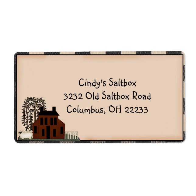Primitive Saltbox Country Label (Front)
