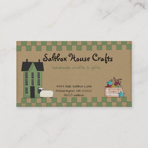 Primitive Saltbox House Business Card