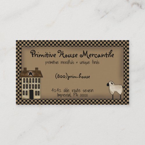 Primitive Saltbox House Business Card