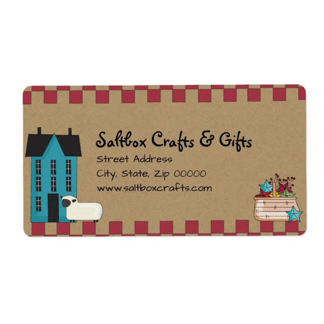 Primitive Saltbox House Label (Front)