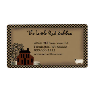 Primitive Saltbox House Shipping Label