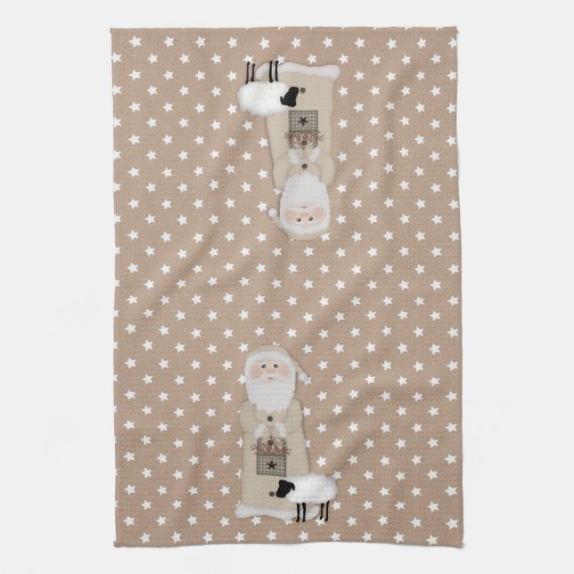 Primitive Santa Kitchen Towel (Vertical)