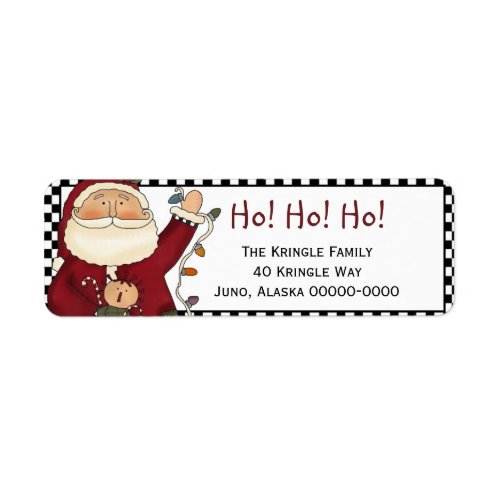 Primitive Santa Return Address Label _ Holiday