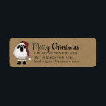 Primitive Santa Sheep Christmas Return Address Label<br><div class="desc">Wooly primitive Santa sheep return address label with Merry Christmas in a pretty script lettering and your return address label on kraft. Perfect for any country business,  crafter or anyone that just loves primitive.</div>