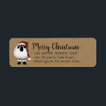 Primitive Santa Sheep Christmas Return Address Label<br><div class="desc">Wooly primitive Santa sheep return address label with Merry Christmas in a pretty script lettering and your return address label on kraft. Perfect for any country business,  crafter or anyone that just loves primitive.</div>