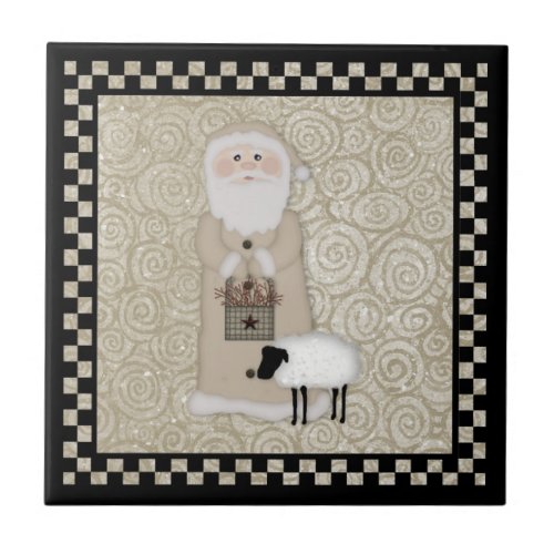 Primitive Santa Tile