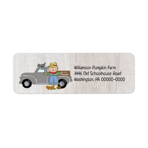 Primitive  ScarecrowTruck  Fall Return Address Label