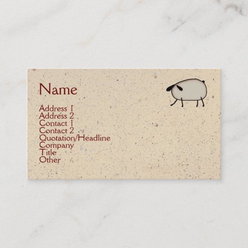 Customizable Primitive Sheep Business Card