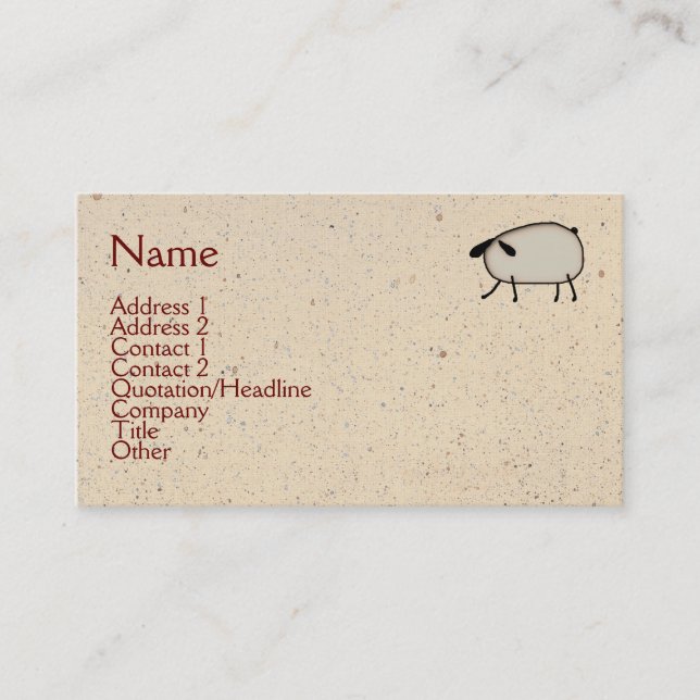Primitive Sheep Business Card (Front)