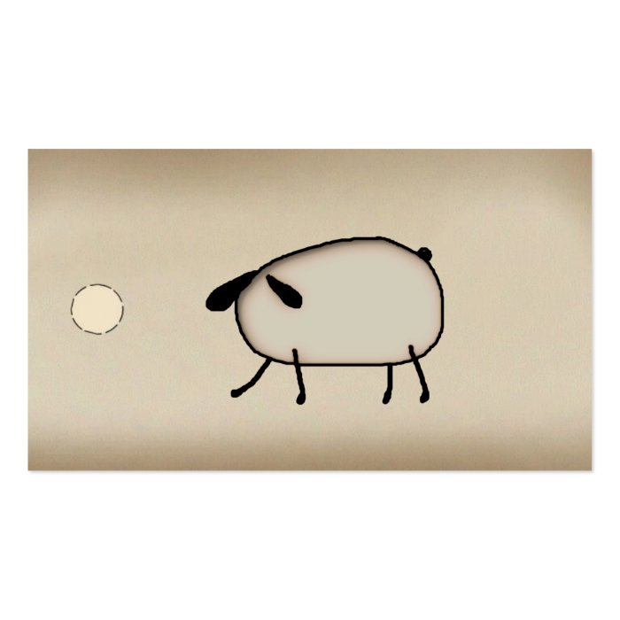 Primitive Sheep Hang Tag Business Cards