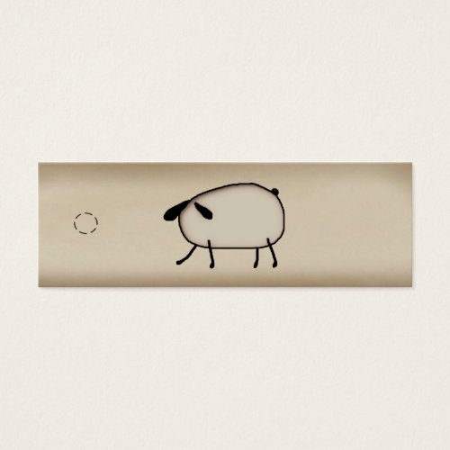 Primitive Sheep Skinny Hang Tag Business Card