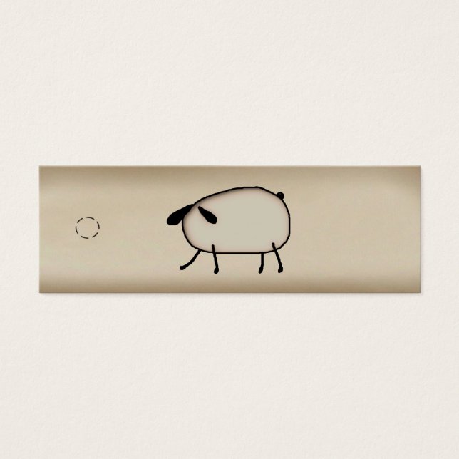 Primitive Sheep Skinny Hang Tag (Front)