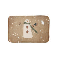 Primitive Snowman Bath Mat