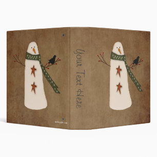 Primitive Snowman Binder