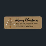 Primitive Snowman Christmas Tree  Return Address Label<br><div class="desc">An adorable rusty primitive Christmas Tree with snowmen.</div>