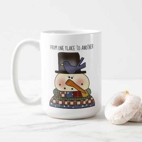 Primitive Snowman Coffee Cup