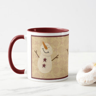 Primitive Snowman Mug