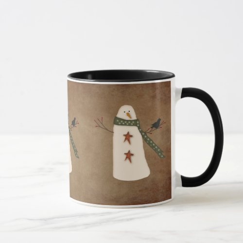 Primitive Snowman Mug