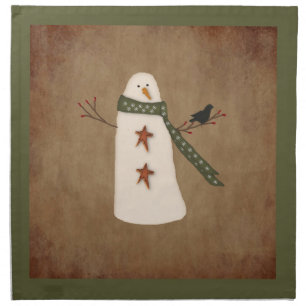 Primitive Snowman Napkins