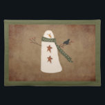 Primitive Snowman Placemat<br><div class="desc">This Primitive Country Snowman Placemat features my mouse drawn art and is perfect for your Country or Primitive Holiday Decor.</div>