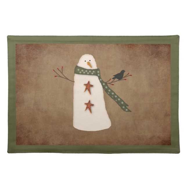Primitive Snowman Placemat (Front)