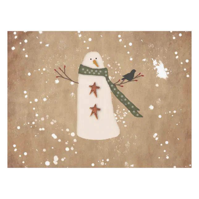 Primitive Snowman Tablecloth Zazzle