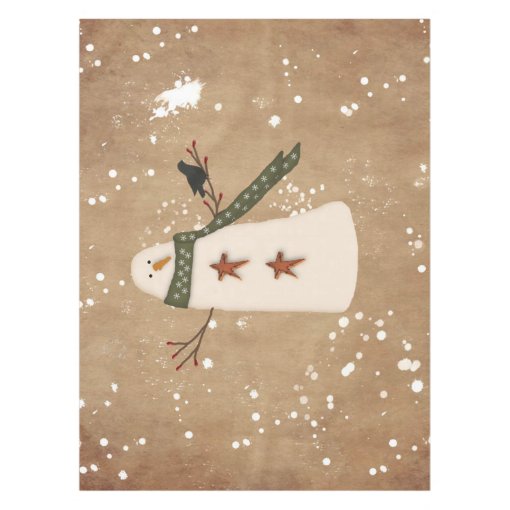 Primitive Snowman Tablecloth Zazzle