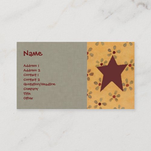 Primitive Star Business Card