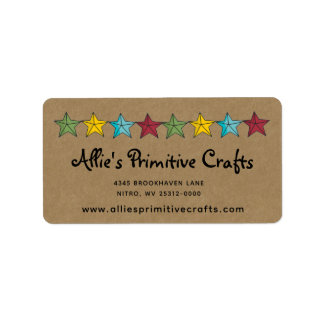 Primitive Stars on Kraft Shipping Label