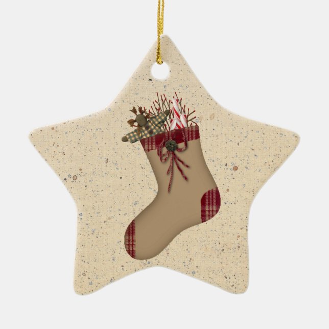 Primitive Stocking Ornament (Front)