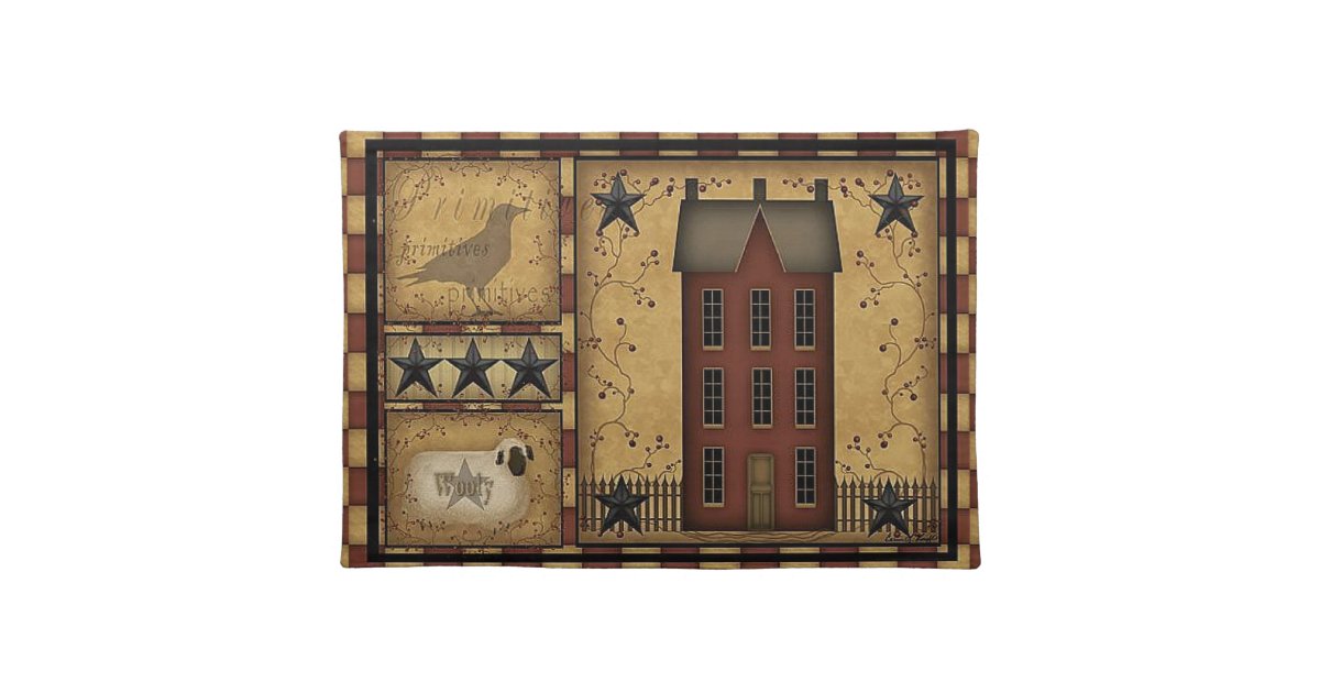 "Primitive Style" Placemat Zazzle
